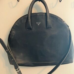 Matt & Nat Charcoal Satchel with Crossbody Strap